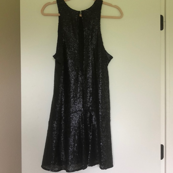 Black Sequin Free People Mini Dress - Picture 2 of 4